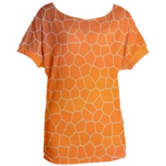 Orange Mosaic Structure Background Women s Oversized Tee by Pakrebo