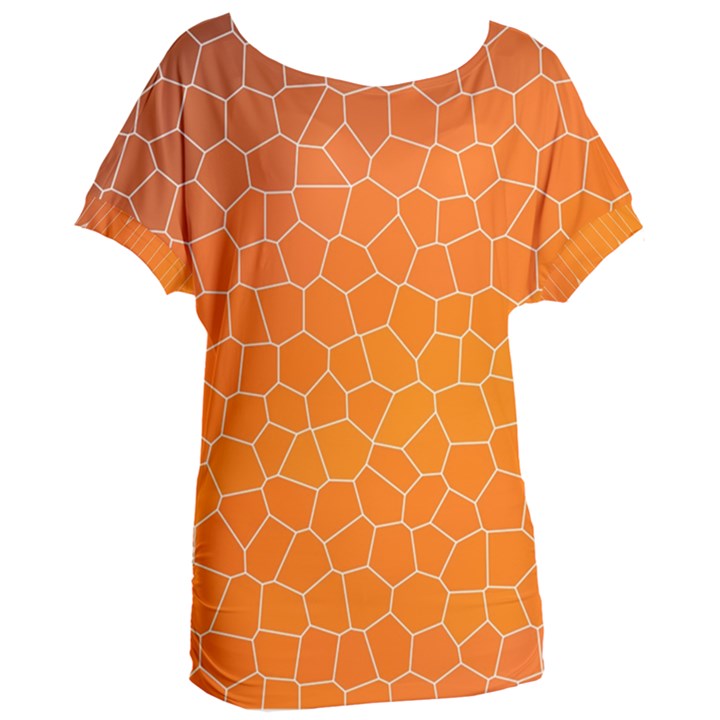 Orange Mosaic Structure Background Women s Oversized Tee