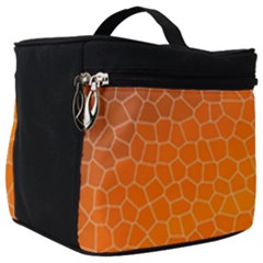 Orange Mosaic Structure Background Make Up Travel Bag (big)