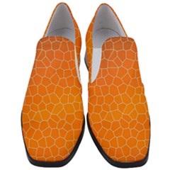 Orange Mosaic Structure Background Slip On Heel Loafers