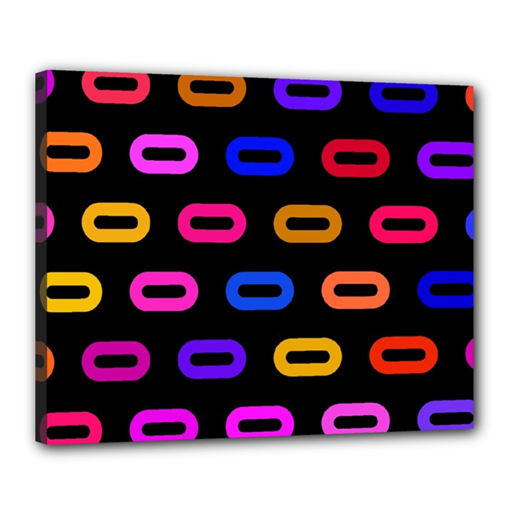 Pattern Background Structure Black Canvas 20  x 16  (Stretched)