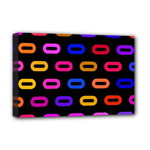 Pattern Background Structure Black Deluxe Canvas 18  X 12  (stretched) by Pakrebo