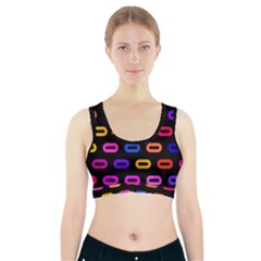 Pattern Background Structure Black Sports Bra With Pocket by Pakrebo