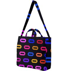 Pattern Background Structure Black Square Shoulder Tote Bag by Pakrebo