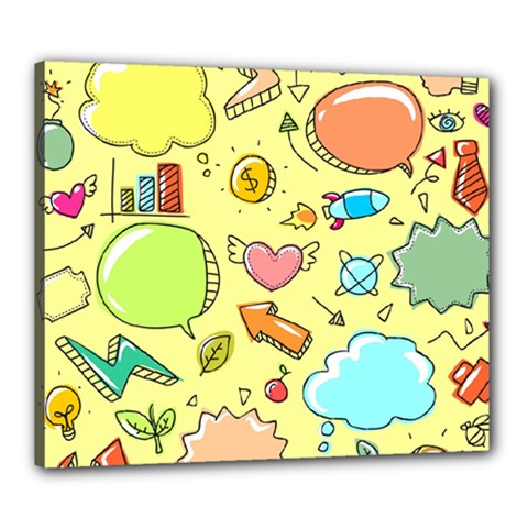 Cute Sketch Child Graphic Funny Canvas 24  X 20  (stretched) by Pakrebo