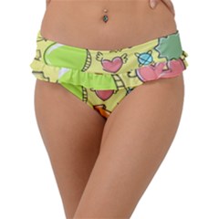 Cute Sketch Child Graphic Funny Frill Bikini Bottom