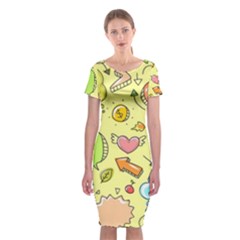 Cute Sketch Child Graphic Funny Classic Short Sleeve Midi Dress by Pakrebo