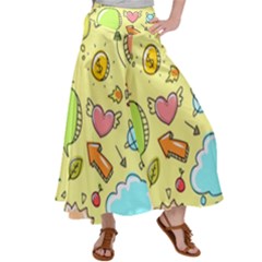 Cute Sketch Child Graphic Funny Satin Palazzo Pants