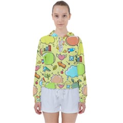 Cute Sketch Child Graphic Funny Women s Tie Up Sweat by Pakrebo