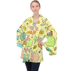 Cute Sketch Child Graphic Funny Velvet Kimono Robe