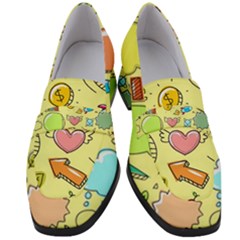 Cute Sketch Child Graphic Funny Women s Chunky Heel Loafers