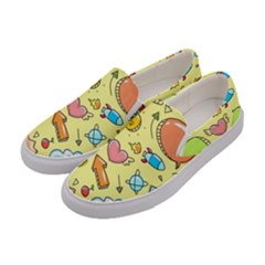 Cute Sketch Child Graphic Funny Women s Canvas Slip Ons by Pakrebo