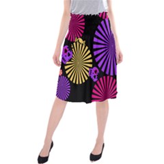 Seamless Halloween Day Of The Dead Midi Beach Skirt by Pakrebo