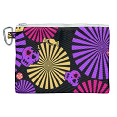 Seamless Halloween Day Of The Dead Canvas Cosmetic Bag (xl) by Pakrebo