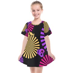 Seamless Halloween Day Of The Dead Kids  Smock Dress by Pakrebo