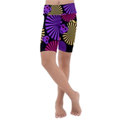 Seamless Halloween Day Of The Dead Kids  Lightweight Velour Cropped Yoga Leggings