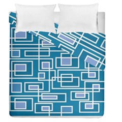 Geometric Rectangle Shape Linear Duvet Cover Double Side (queen Size) by Pakrebo