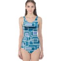 Geometric Rectangle Shape Linear One Piece Swimsuit View1