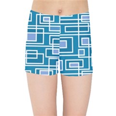 Geometric Rectangle Shape Linear Kids  Sports Shorts by Pakrebo