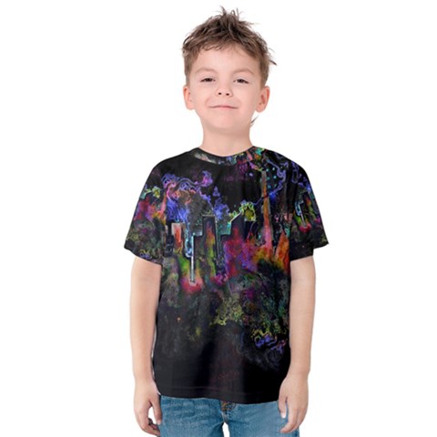 Grunge Paint Splatter Splash Ink Kids  Cotton Tee by Pakrebo