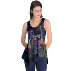 Grunge Paint Splatter Splash Ink Sleeveless Tunic by Pakrebo