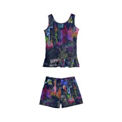 Grunge Paint Splatter Splash Ink Kids  Boyleg Swimsuit by Pakrebo