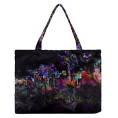 Grunge Paint Splatter Splash Ink Zipper Medium Tote Bag by Pakrebo