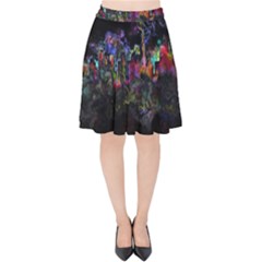 Grunge Paint Splatter Splash Ink Velvet High Waist Skirt by Pakrebo