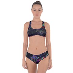 Grunge Paint Splatter Splash Ink Criss Cross Bikini Set by Pakrebo