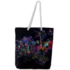 Grunge Paint Splatter Splash Ink Full Print Rope Handle Tote (large) by Pakrebo