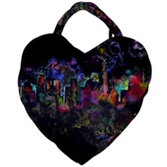 Grunge Paint Splatter Splash Ink Giant Heart Shaped Tote by Pakrebo