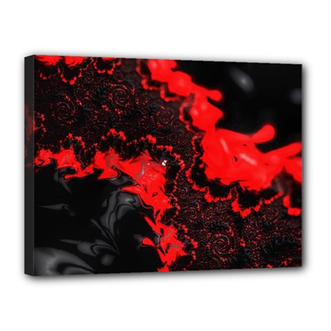 Red Black Fractal Mandelbrot Art Wallpaper Canvas 16  X 12  (stretched) by Pakrebo