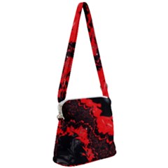 Red Black Fractal Mandelbrot Art Wallpaper Zipper Messenger Bag