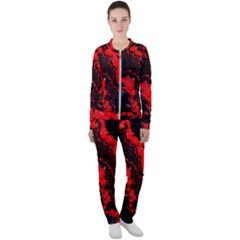 Red Black Fractal Mandelbrot Art Wallpaper Casual Jacket And Pants Set