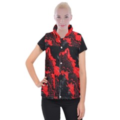 Red Black Fractal Mandelbrot Art Wallpaper Women s Button Up Vest