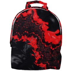 Red Black Fractal Mandelbrot Art Wallpaper Mini Full Print Backpack by Pakrebo