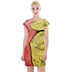 Pattern Background Abstract Cap Sleeve Bodycon Dress