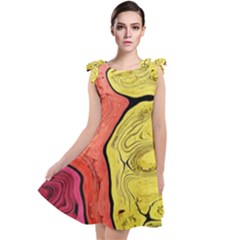 Pattern Background Abstract Tie Up Tunic Dress