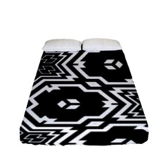 Black And White Pattern Background Structure Fitted Sheet (full/ Double Size) by Pakrebo