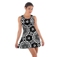 Black And White Pattern Background Structure Cotton Racerback Dress by Pakrebo