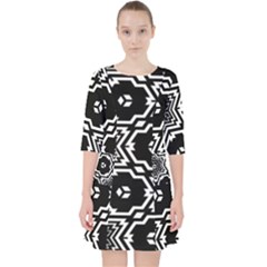 Black And White Pattern Background Structure Pocket Dress by Pakrebo