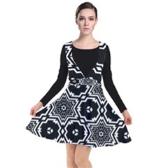 Black And White Pattern Background Structure Plunge Pinafore Dress by Pakrebo