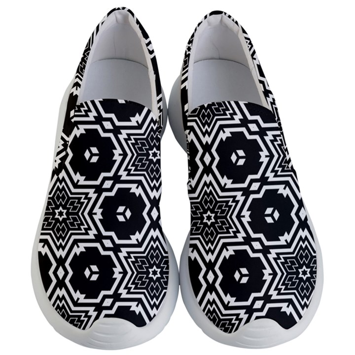 Black And White Pattern Background Structure Women s Lightweight Slip Ons