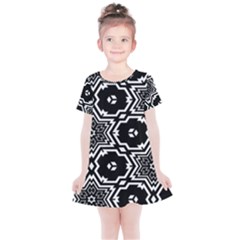 Black And White Pattern Background Structure Kids  Simple Cotton Dress by Pakrebo