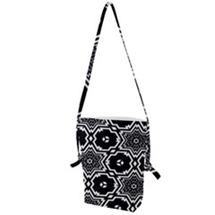 Black And White Pattern Background Structure Folding Shoulder Bag