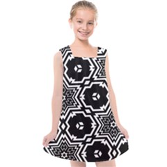 Black And White Pattern Background Structure Kids  Cross Back Dress by Pakrebo