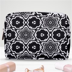 Black And White Pattern Background Structure Make Up Pouch (medium)