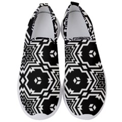 Black And White Pattern Background Structure Men s Slip On Sneakers by Pakrebo