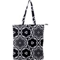 Black And White Pattern Background Structure Double Zip Up Tote Bag View1