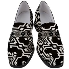 Black And White Pattern Background Structure Women s Chunky Heel Loafers